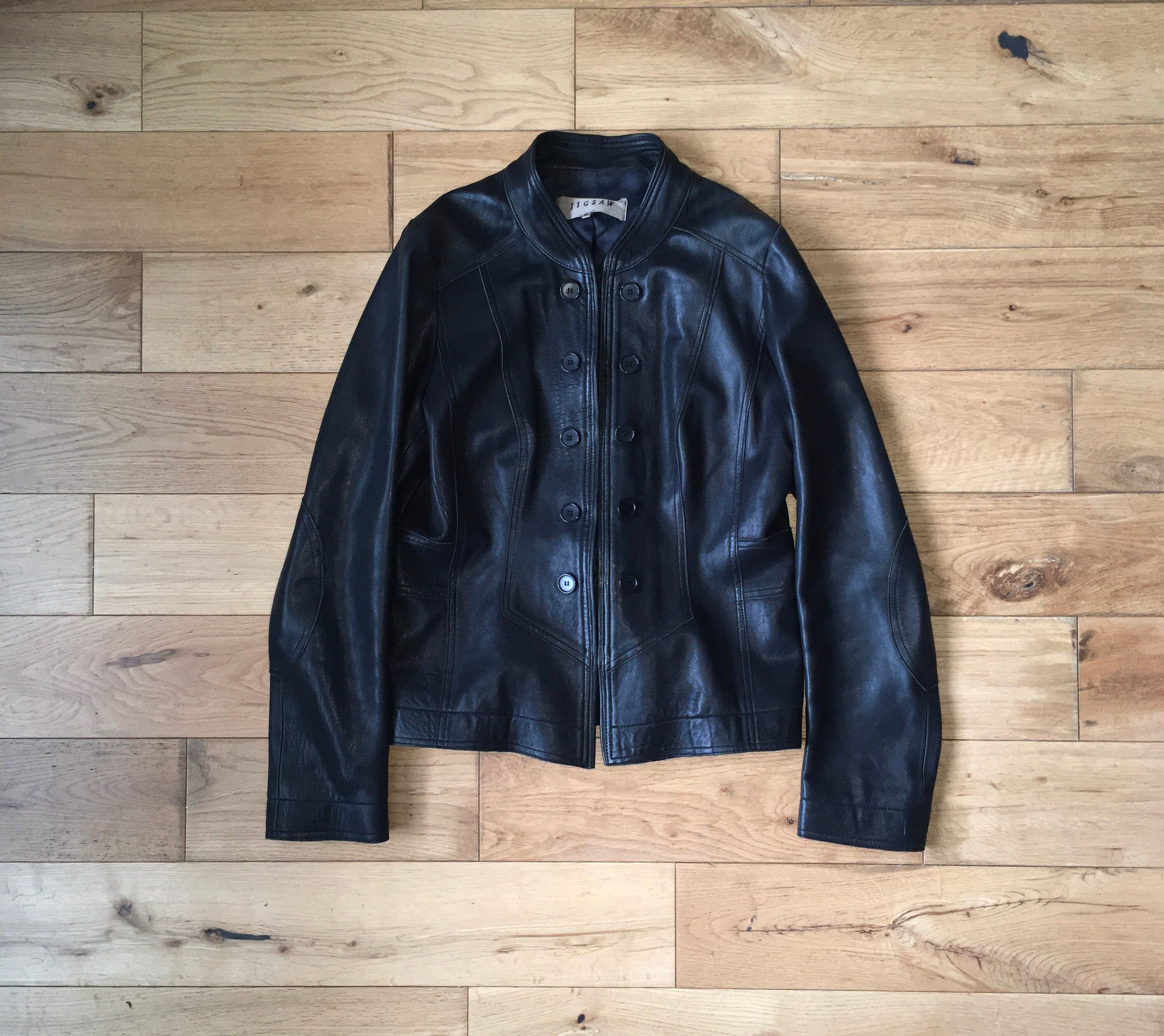 jigsaw leather blazer