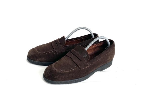 Mocassins TOD's en daim marron foncé pour femmes, pointure 36 UK