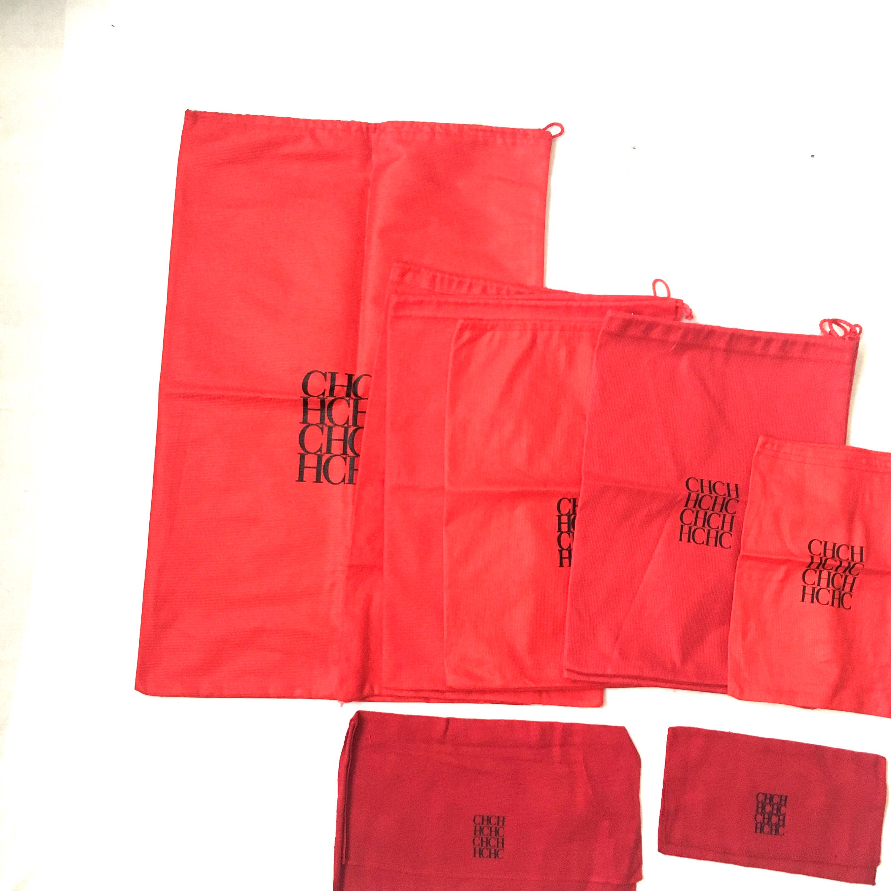 Red CAROLINA HERRERA Shoe Boots Bag Wallet Purse Dust Bag 