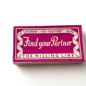 Juego de mesa de cartas vintage retro Find Your Partner The Missing Link, de los años 20