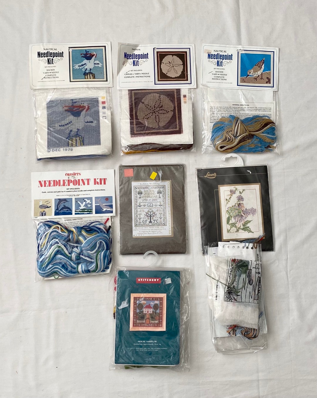 8 Vintage Needlepoint Tapestry Embroidery Stitch Kit NAUTICAL Etsy UK