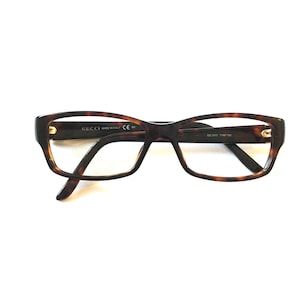 vintage GUCCI dark brown full rim oval specs glasses 52-15-135