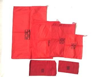 Red CAROLINA HERRERA shoe boots bag wallet purse dust bag cover