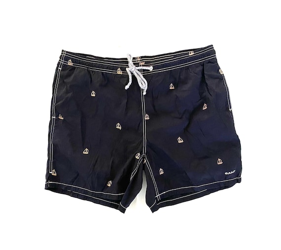 Gant, mens vintage retro black GANT swim shorts size XXL