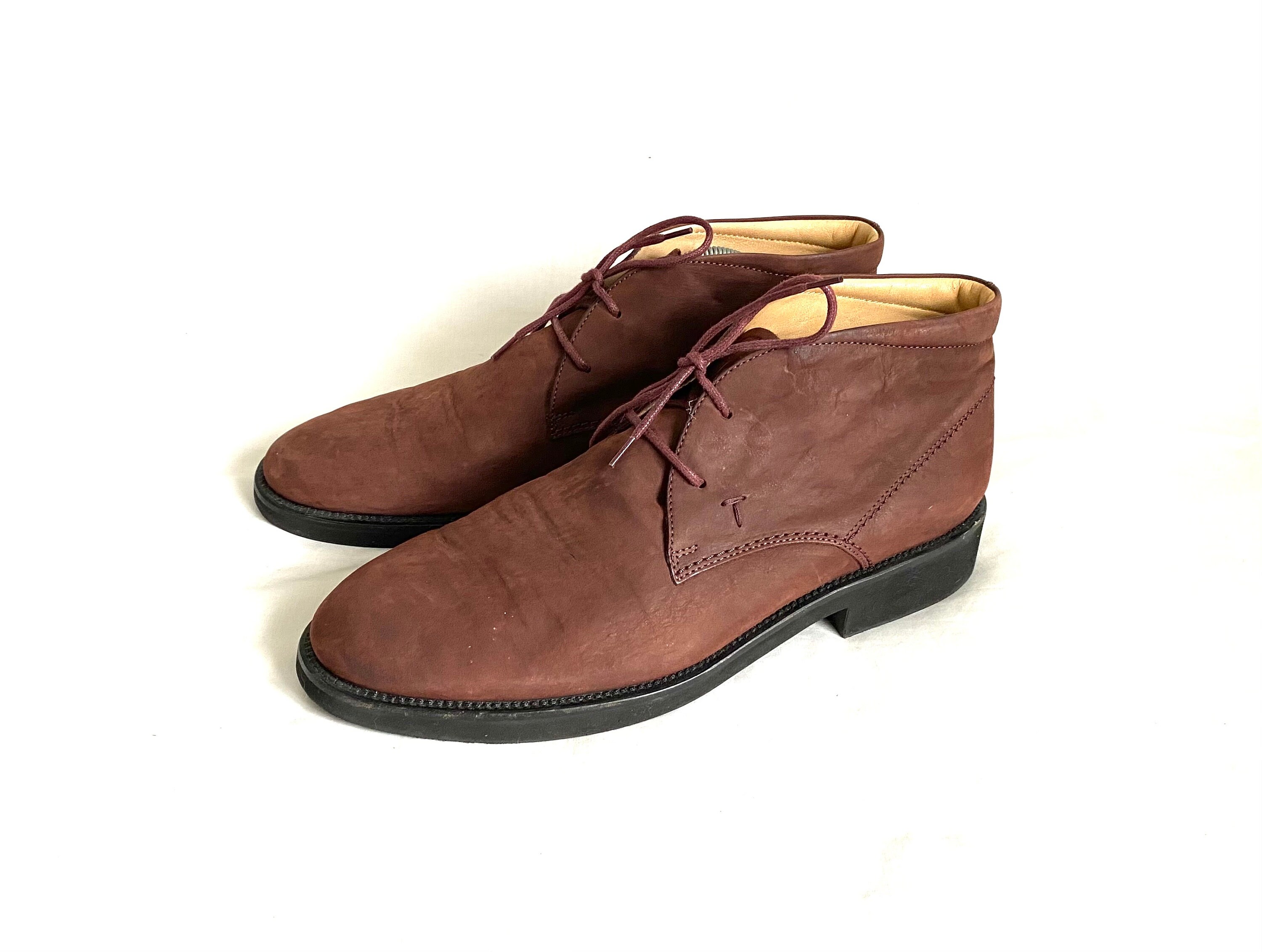 Tod\'s Men\'s Yellow Suede Chukka Boots UK 7.5 US 8.5 Sanders Hi Top Dirty Buck | Chukka Boot | Made in England main image 2