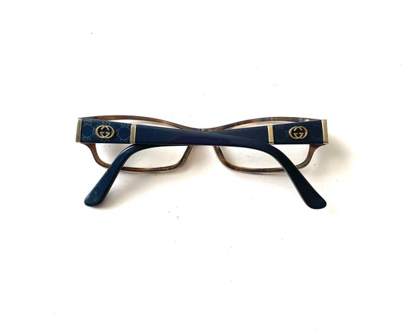 Gucci Brown Tortoiseshell and Navy Blue Women\'s Glasses Womens Vintage GUCCI Blue and Brown Tortoiseshell Oval  main image 2
