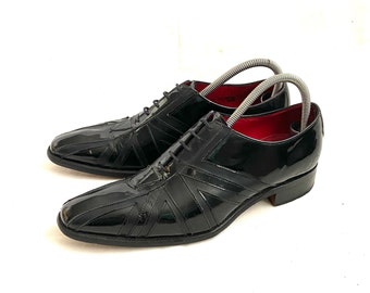 Men’s black JEFFEREY WEST Union Jack lace up brogues shoes size UK 7 rare