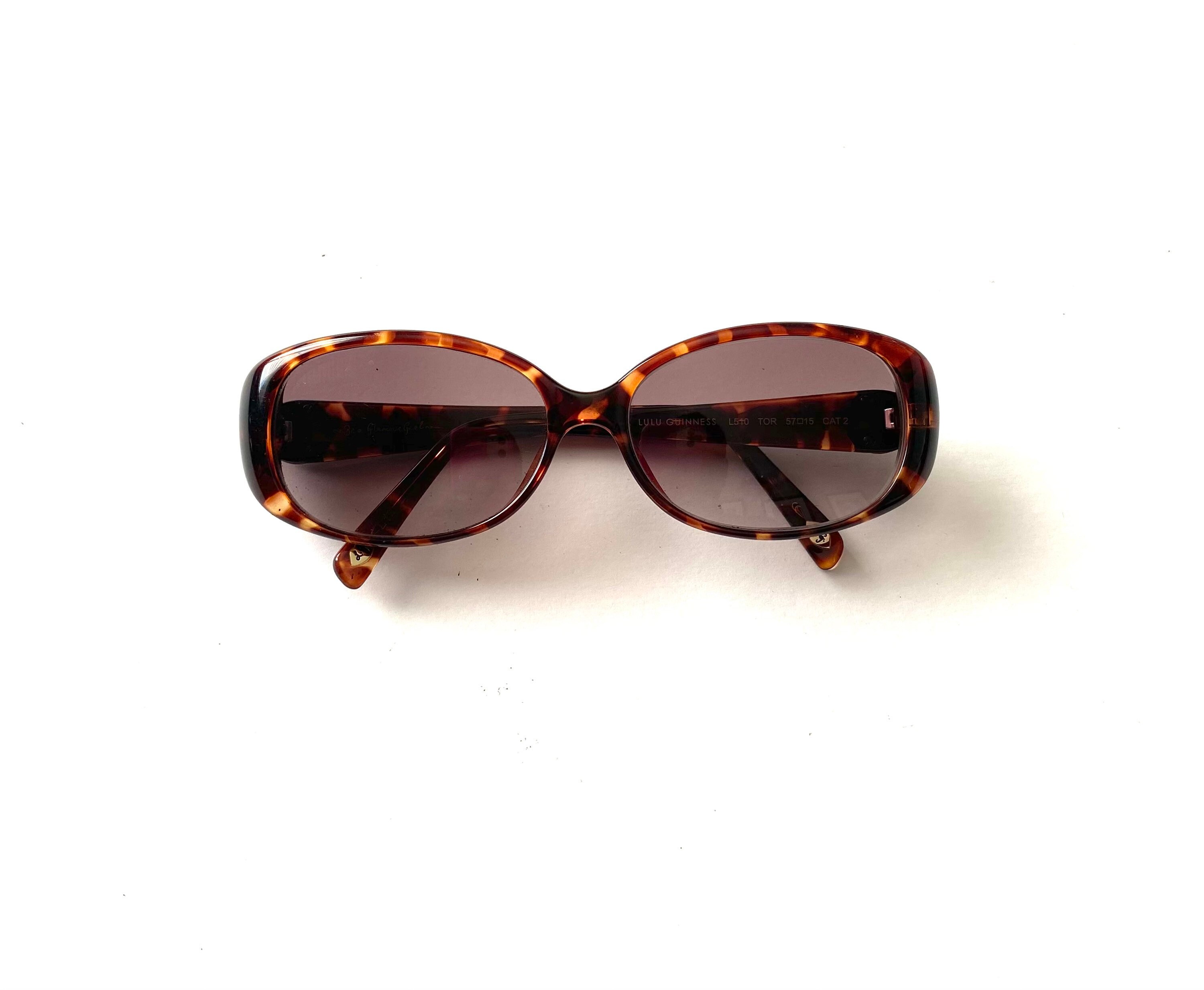 Womens vintage LULU GUINNESS brown  tortoiseshell oval sunglasses specs glasses 57-15