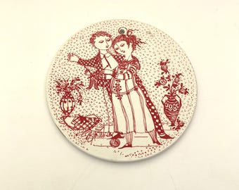Vintage Bjorn Wiinblad February Plate: Danish Maskerade Decor - Etsy