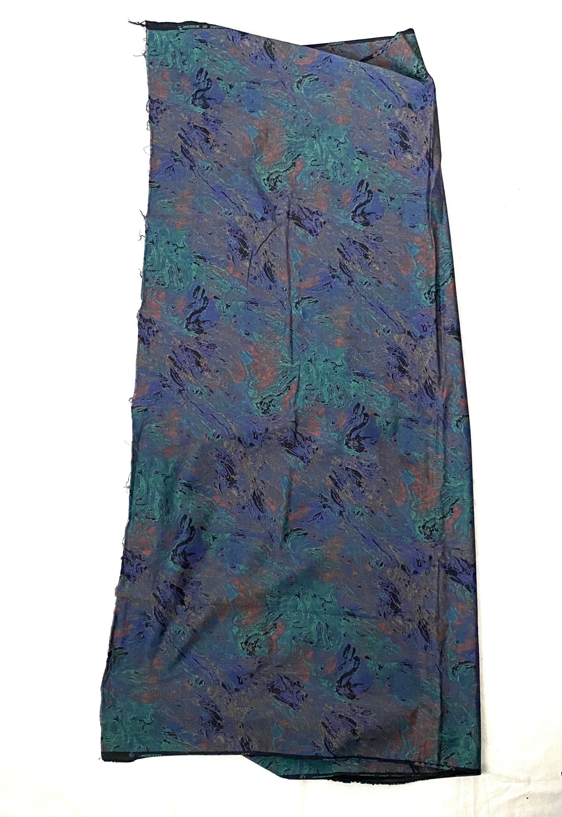 「希少」Romanex de Boussac ヴィンテージ生地 Friovle Vintage Retro Blue French ROMANEX DE BOUSSAC Fabric Material 1.4m