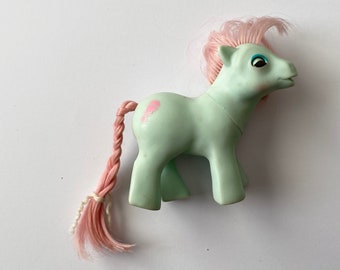 Vintage retro G1 My Little Pony Spielzeug Pony Figur Baby beddy bye eye rassel symbol