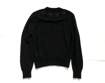 Women's Black GIVENCHY 'stars' Wool Jumper Sweater Top Size M