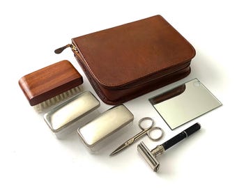 Vintage retro mens razor GILLETTE Black Beauty shaving grooming travel set