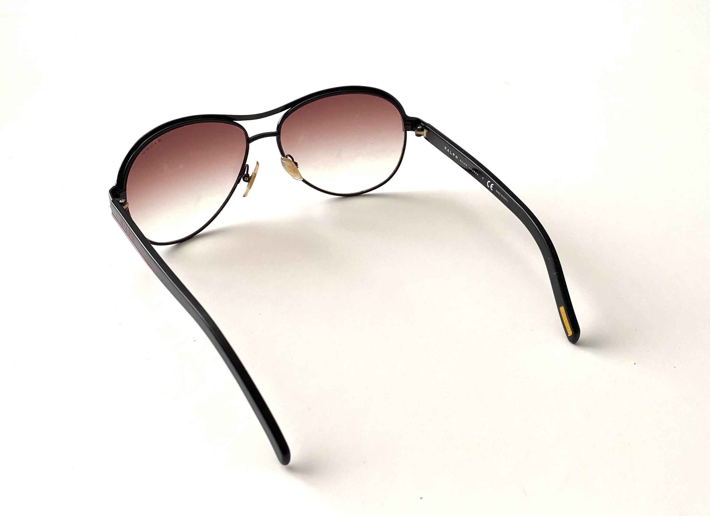 Ralph Lauren Black Sunglasses with Pink Lenses Womens Black Pink RALPH LAUREN Pilot Designer Sunglasses  main image 2