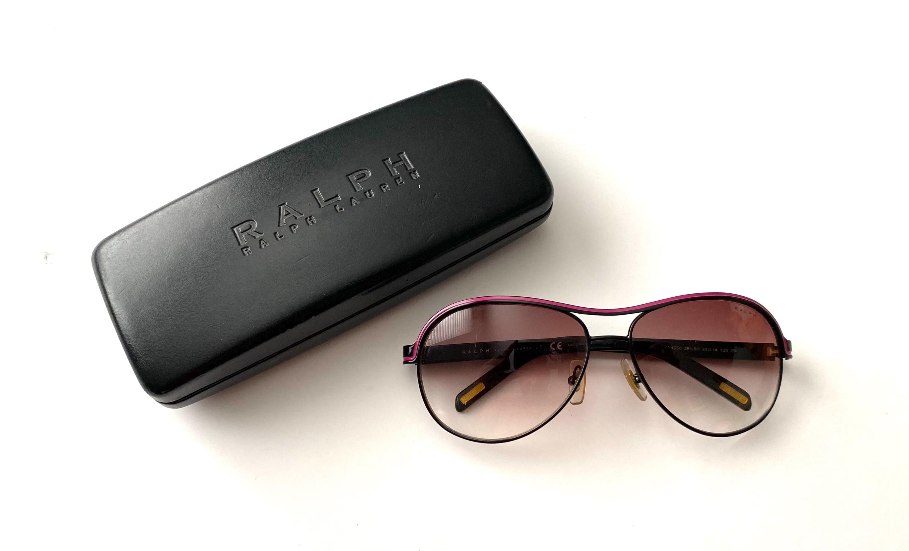 Womens Black Pink RALPH LAUREN Pilot Designer Sunglasses 