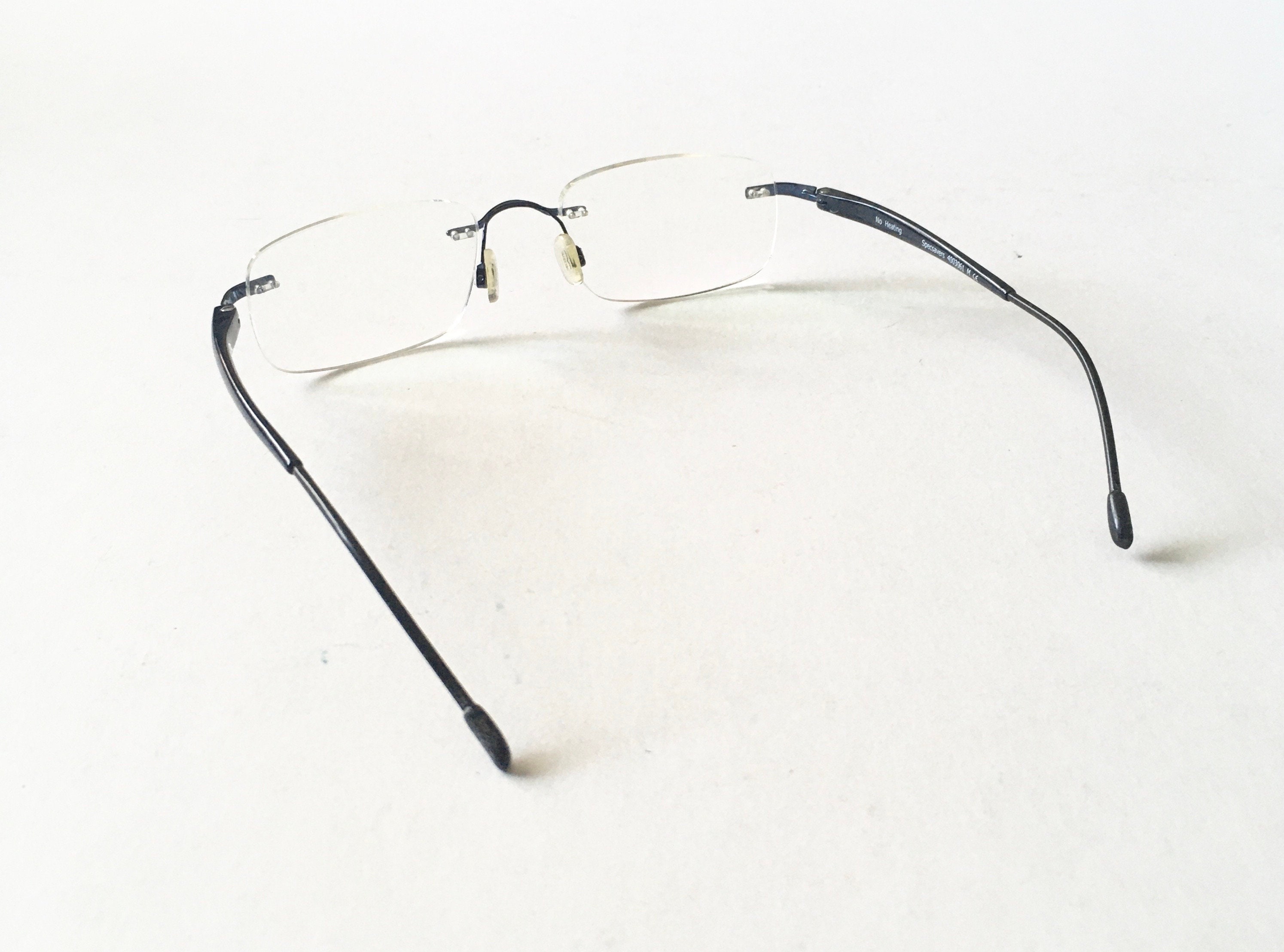 Mens Navy Blue Rimless SPECSAVERS No Heating Lite 167 Specs Eyeglasses Glasses Size 5319130