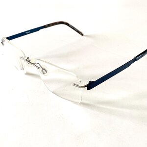 Men’s blue rimless SPECSAVERS spec Lite 175 specs eyeglasses glasses size 53-18-140 image 5