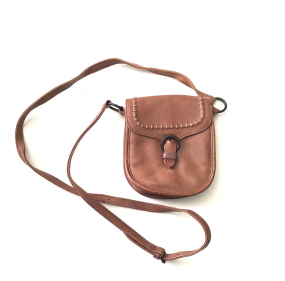 Hidesign Leather Womens Small Shoulder Bag Wallet Purse Brown