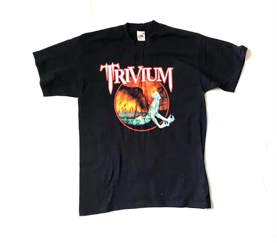 Mens Vintage Y2K Black TRIVIUM Ascendancy Short Sleeved T-shirt
