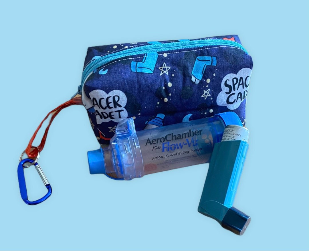 Kids childs asthma inhaler and spacer storage bag for school Etsy