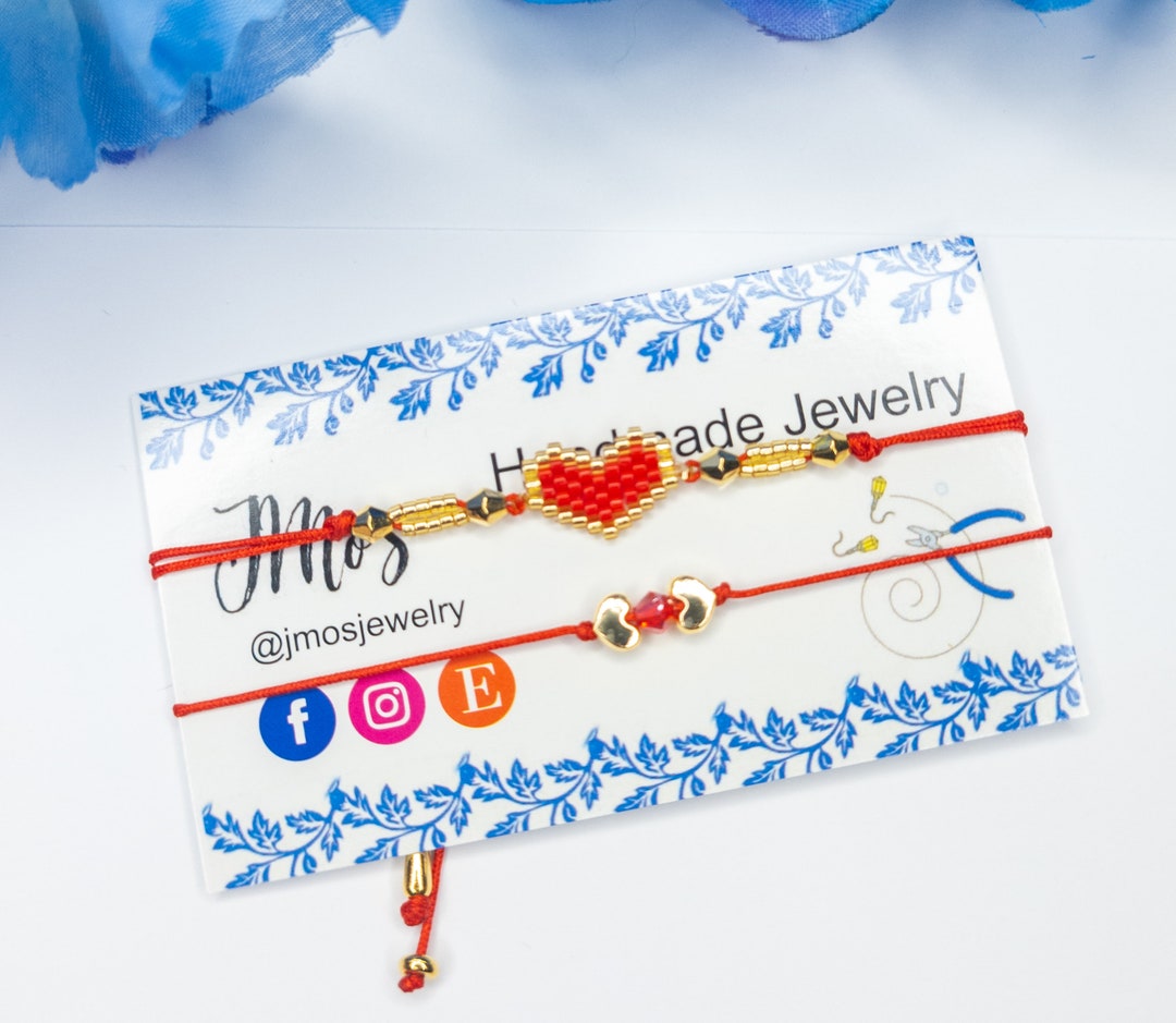 Heart Bracelet, Beaded Heart, Love Bracelet Etsy