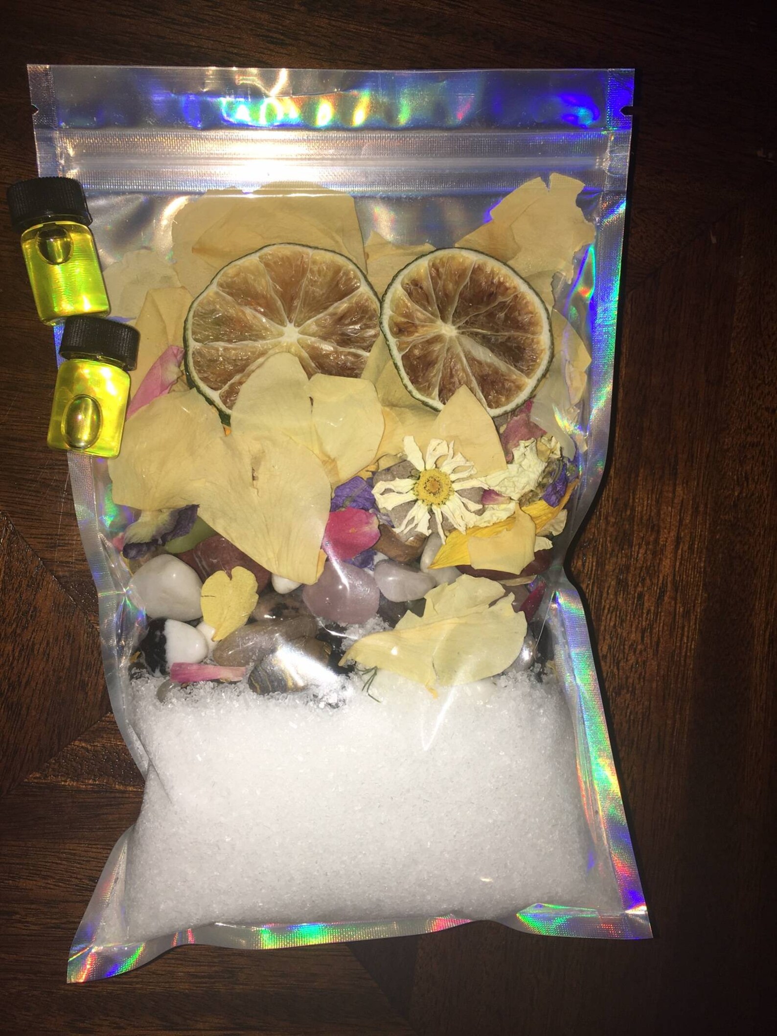 Large Floral Bath Salt Kit Floral Bath Salt With Crystals Etsy