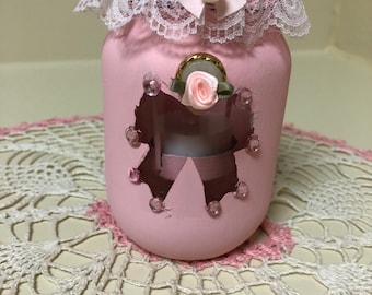 Vintage Bow Tea Light Candle, Bow Tea Light Candle, Vintage Bow Pink Candle, Pink Tea Light Candle, Tea Light Candle, Pink Bow Candle