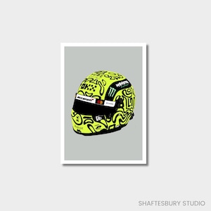 Lando Norris Helmet F1 A4 Print