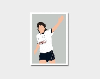 Derby County Dean Saunders A4 afdrukken