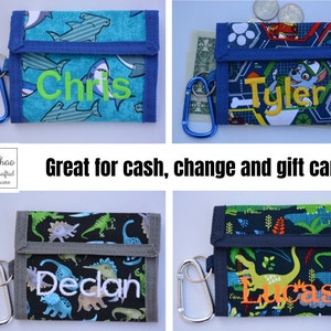 thumbnail image 2 of Marshal Kids Nylon Bifold Wallet – Blue With Coin Pocket & Zipper – ID Holder, Slim Design, Unisex 2 of 5
