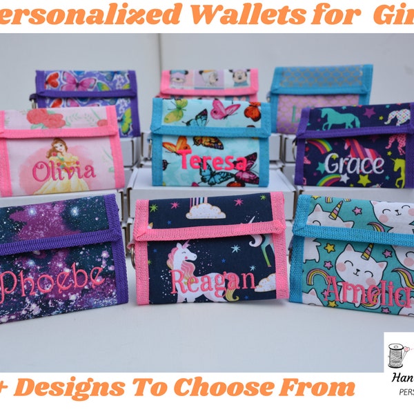 Personalized Girls Wallet, Girls First Wallet, Girls Wallet With Coin Pocket, Small Wallet, Perfect Birthday Gift for Girls, Girl Gift Ideas