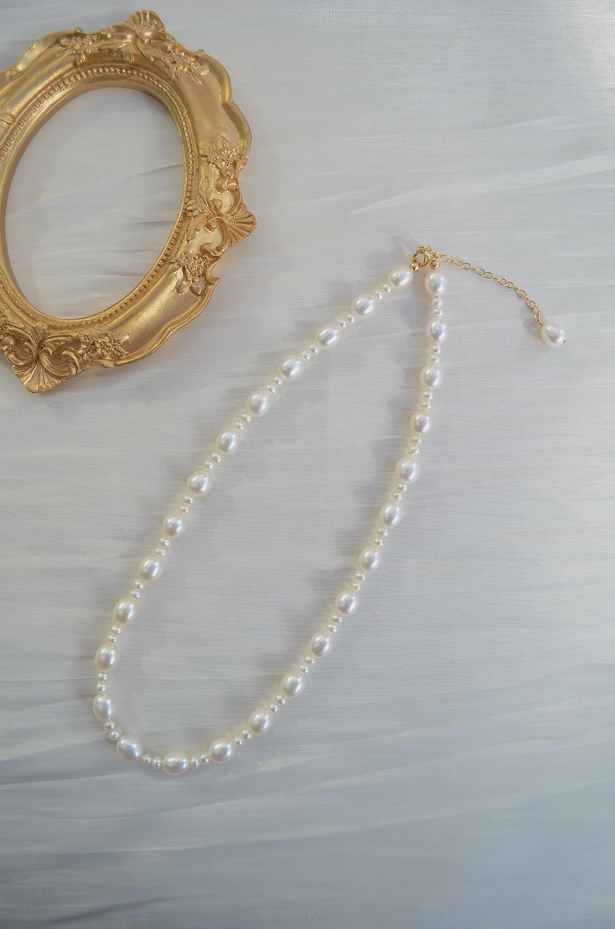Leah-rice Pearl Necklace Statement Necklace Gift for Her - Etsy