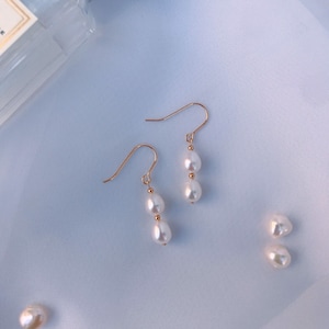 Kleine Süßwasserperlen Ohrringe, 14K gold filled Ohrringe, Minimalistische Perlen Ohrringe, Perlen Tropfen Ohrringe, Alltagsmode