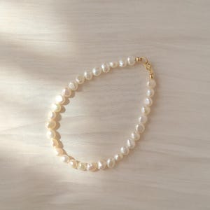 Isla-barokke parelarmband, 14k gold filled, armband met parelkralen, dagelijks gebruik, sierlijke parelarmband