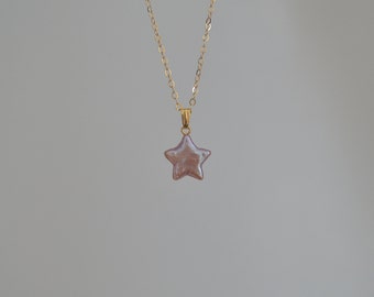 Purple Star Pearl Pendant in 14k gold filled(no chain),Star shape pearl, everyday wear, pearl pendant, star pearl necklace, AAAA+ pearl