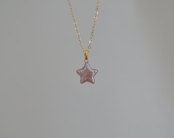 Purple Star Pearl Pendant in 14k gold filled(no chain),Star shape pearl, everyday wear, pearl pendant, star pearl necklace, AAAA+ pearl