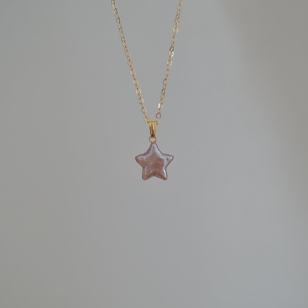 Purple Star Pearl Pendant in 14k gold filled(no chain),Star shape pearl, everyday wear, pearl pendant, star pearl necklace, AAAA+ pearl