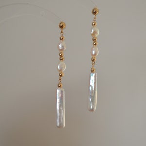 Margot-Gold Filled Pearl Drop earrings, Baroque Pearl Earrings, Elegant Earrings, Gift for her, Pearl Drop Earrings, Dangle Earrings