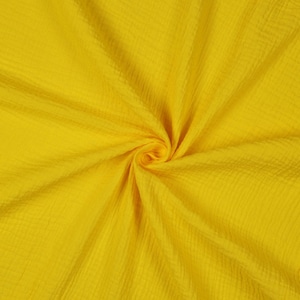 from 10 cm, muslin, double gauze fabric, muslin fabric, cotton muslin, OEKO TEX, lemon yellow