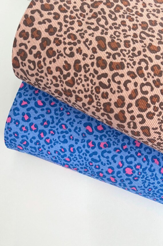 Leoprint Ribstrick Jersey, Leo Rip Jersey, Rippjersey, schmale Rippen, Rippjersey, Ripjersey, Leoparden