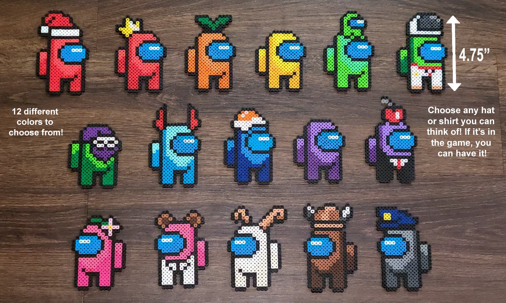 Among Us Perler Beads