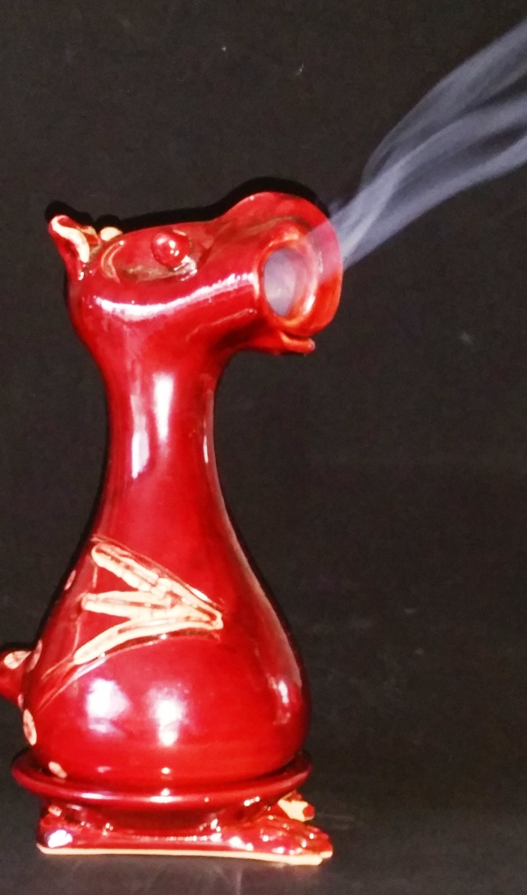 Dragon Incense Burner Ceramic Handmade Green or Dark Red Etsy