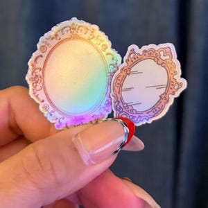 Vintage holografisk minispegelklistermärke