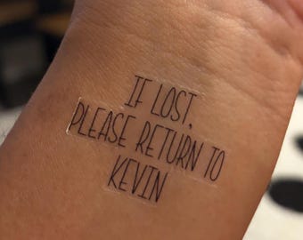 If lost please return to temporary tattoos for girls night out, party etc customizable