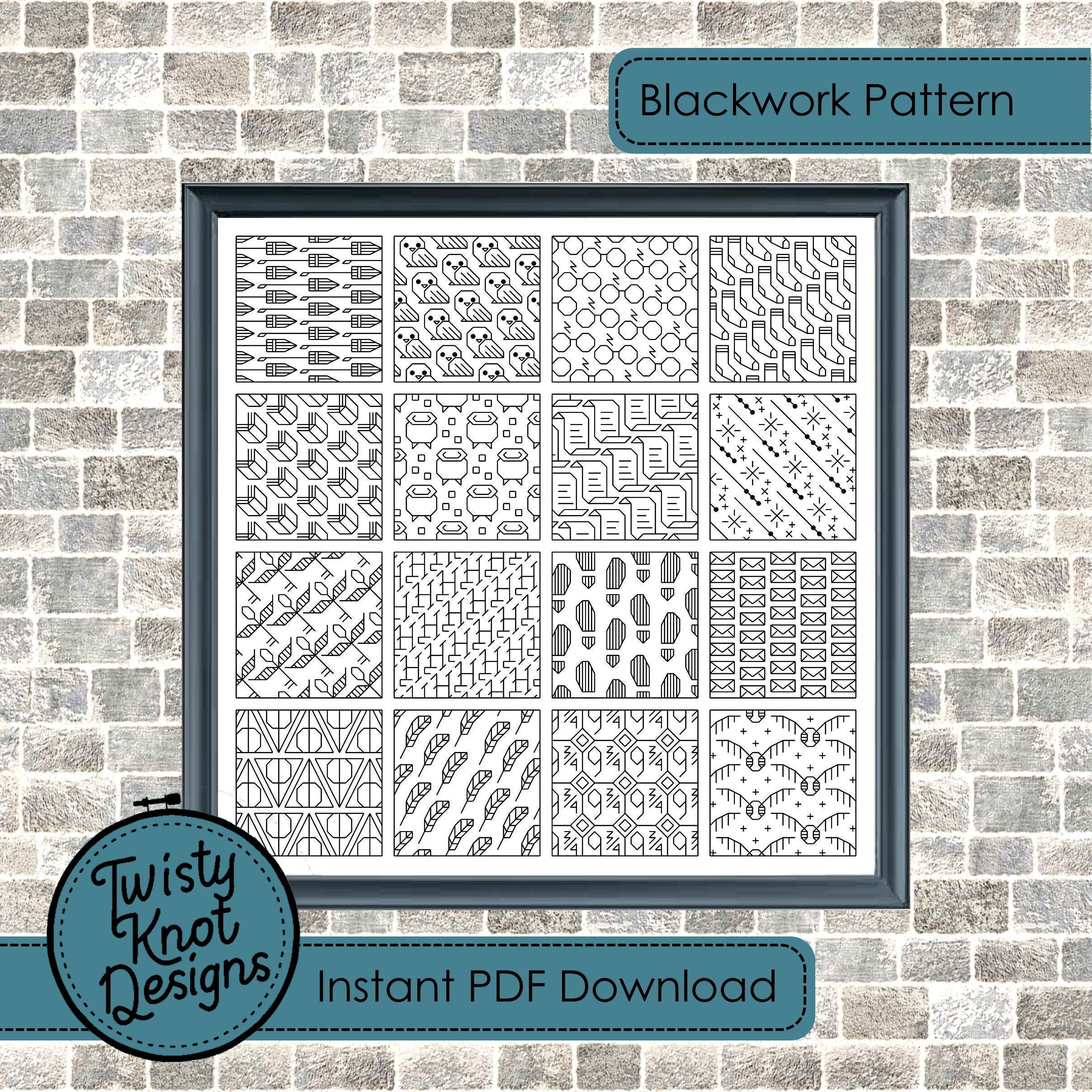 Harry Potter Inspired Blackwork Fill Patterns