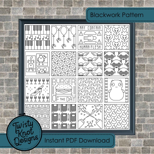 Bob's Burgers Inspired Blackwork Fill Patterns