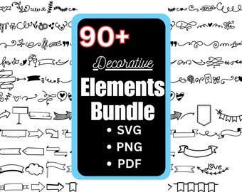 90+ Dekoratives Element SVG Bündel| PNG SVG Pdf