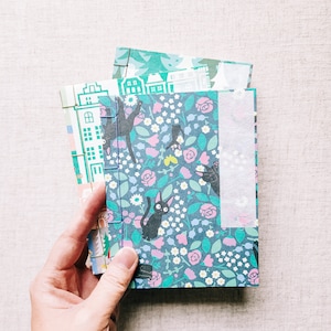 Made to Order: Custom Handmade Japanese Inspired Bookbinding Journal Notebook. 50 Pages, Japanese Chiyogami Studio Ghibli Cover