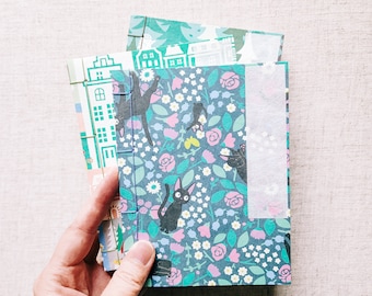 Made to Order: Custom Handmade Japanese Inspired Bookbinding Journal Notebook. 50 Pages, Japanese Chiyogami Studio Ghibli Cover