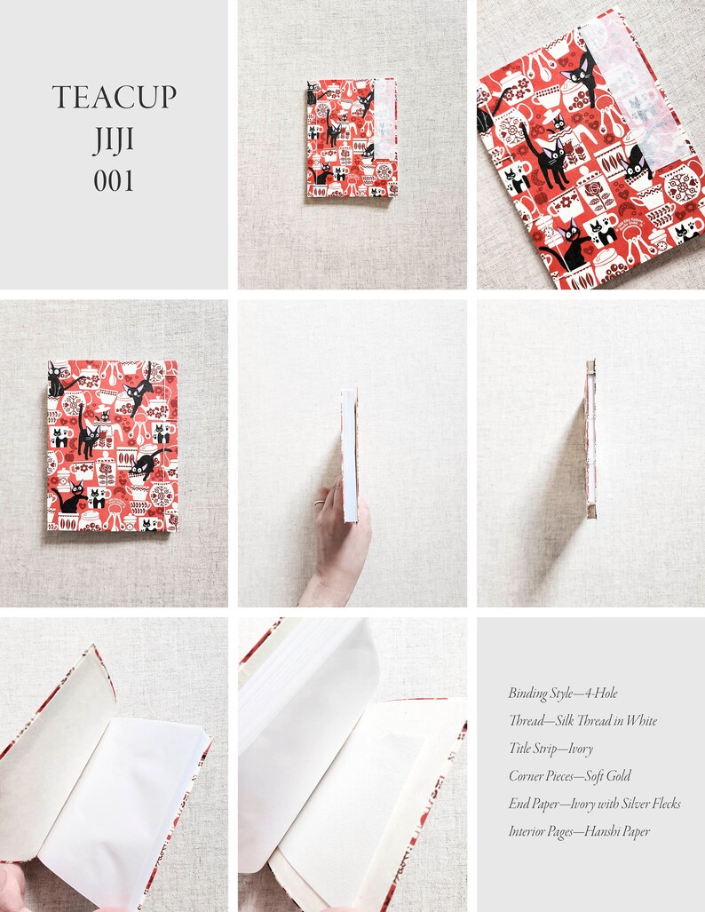 Handmade Japanese Inspired Bookbinding Journal Notebook. 4.25”x5.5 ...